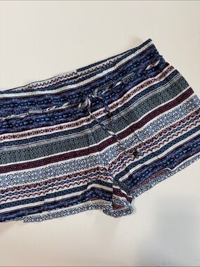 Striped Blue Patterned Junior’s Casual Shorts